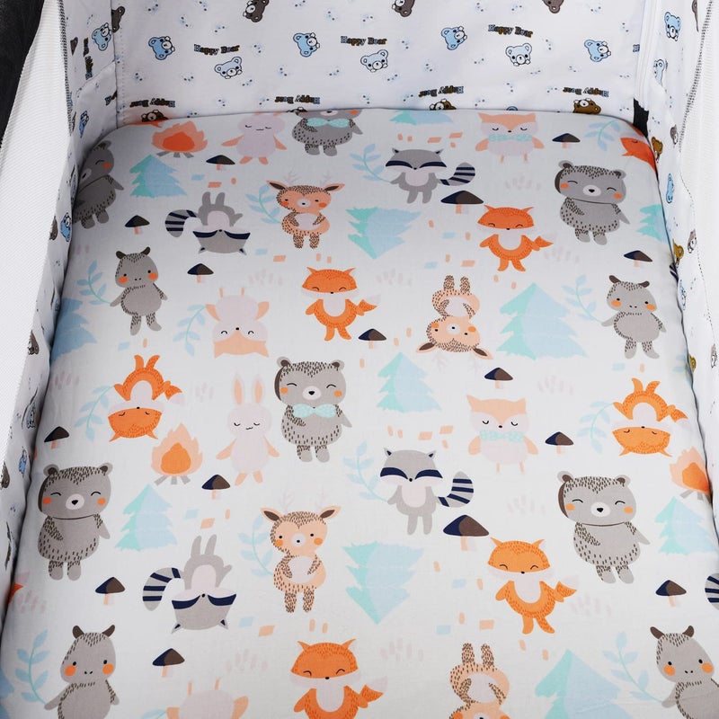 Tontukatu Bassinet Sheet Set 3 Pack (32" x 19") Compatible with Mika Micky, Baby Delight, Dream On Me Bassinet Mattress, Jersey Knit Ultra Soft Flexible for Baby Boys Girls,Elephant Tiger,Fox & Grey - Image 2